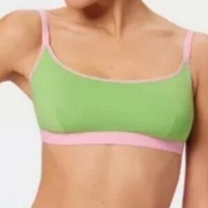 Parade Re:Play Scoop Bralette - Green & Pink Size Large | Ultra-Soft!